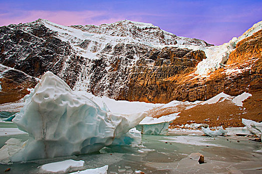 冰流,天使,冰河,碧玉国家公园,艾伯塔省,加拿大