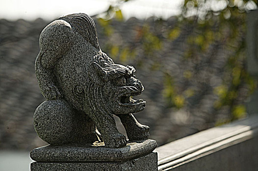 杭州狮子雕像栏杆