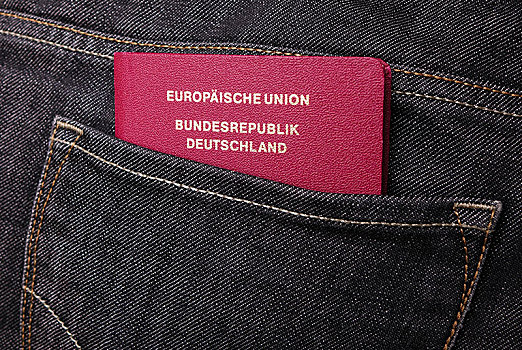 德国,护照,欧盟,裤子,口袋,欧洲