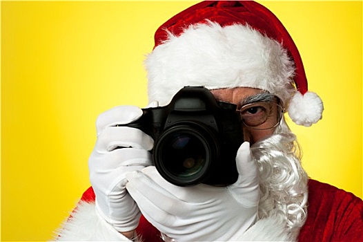 圣诞老人,调整,摄影,镜头,按