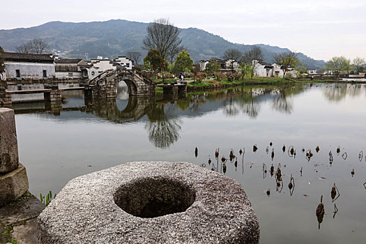 呈坎,安徽,古村落,旅游,景点,水乡,住宅,房子,小桥,拱桥,春天,居民,原生态