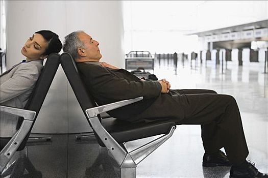 商务人士,职业女性,睡觉,椅子,机场