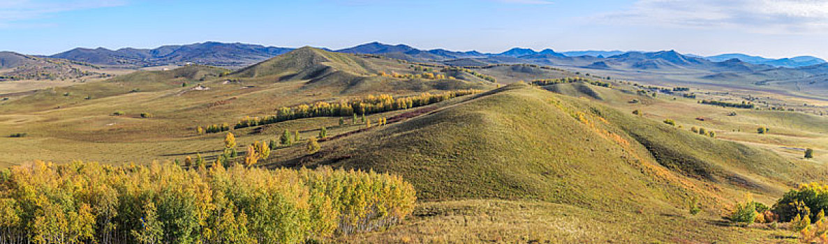 中国内蒙古自治区赤峰市乌兰布统坝上草原秋色