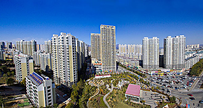 住宅,楼房,居民区,建筑,城市,明日星城,秦皇岛,花园,全景图