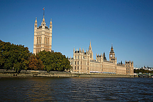 景色,泰晤士河,议会大厦,威斯敏斯特,伦敦,英国