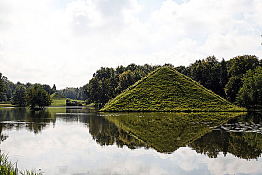 湖,金字塔,公园,科特布斯,德国