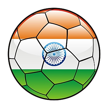 印度,旗帜,足球