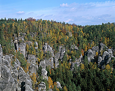 砂岩,山峦,国家公园,萨克森,德国,欧洲