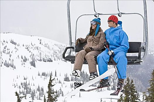伴侣,滑雪缆车,不列颠哥伦比亚省,加拿大