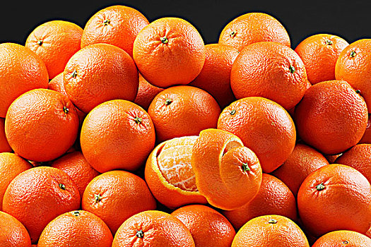 许多,橘子,去皮