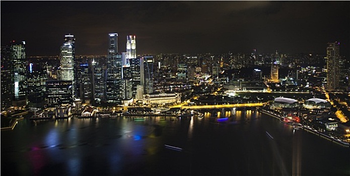 全景,新加坡,屋顶,码头,湾,酒店