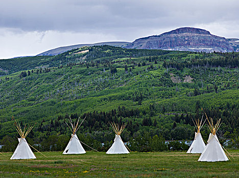 圆锥形帐篷,风景,山脉,背景,冰川国家公园,冰河,蒙大拿,美国