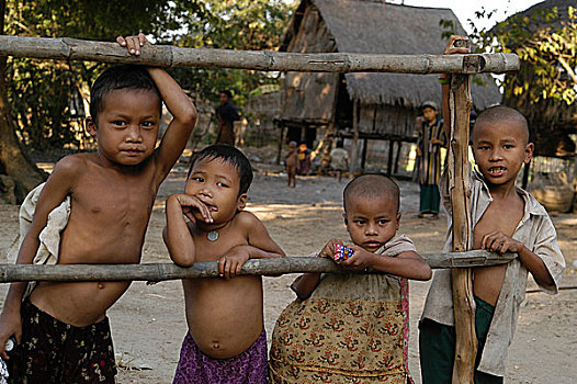 头像,孩子,乡村,地区,缅甸