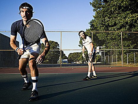 男性,网球手,球场