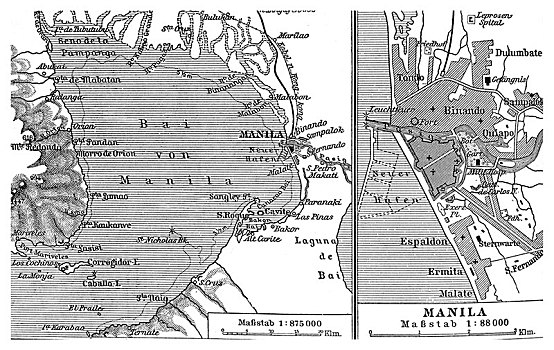 地图,马尼拉,围绕,区域,百科全书