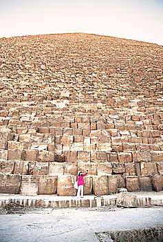 成年,女人,游客,吉萨金字塔,埃及