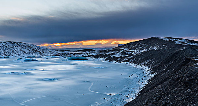 冰河,瓦特纳冰川,冬天,欧洲,冰岛,大幅,尺寸