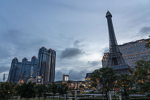 澳门酒店博彩业灯光夜景