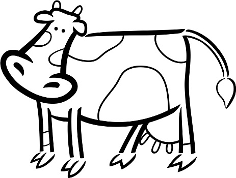 卡通,涂写,农场,母牛,上色