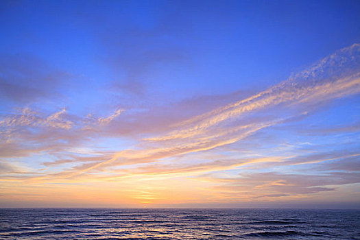 日落,新西兰,海岸