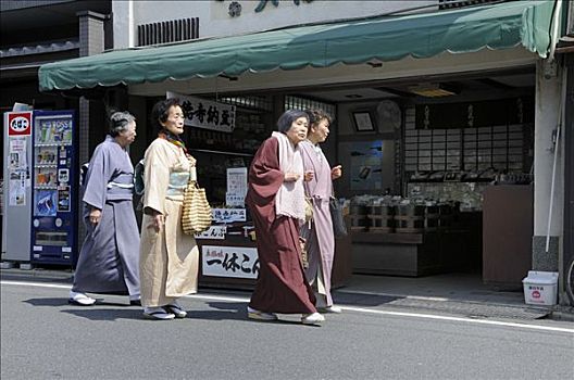 日本,女人,穿,和服,历史名城,中心,京都,亚洲