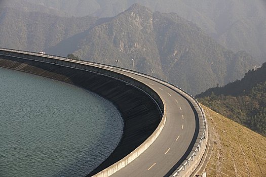 公路,坝,中国