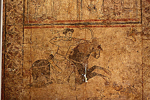 叙利亚国家博物馆藏品-蒙古骑射图