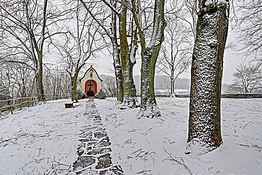 小教堂,冬天,地区,莱茵兰普法尔茨州,德国
