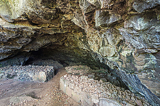 火山岩,隧道,世界遗产,拉帕努伊国家公园,复活节岛,智利,南美