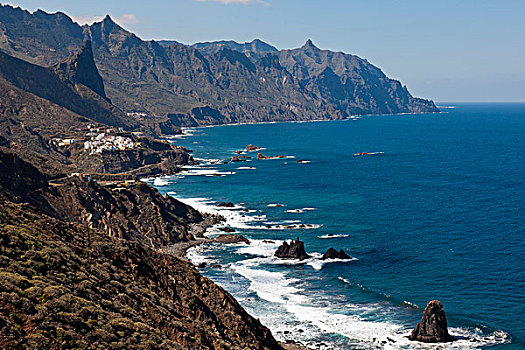 海岸线,靠近,特内里费岛,海岸,加纳利群岛,西班牙,欧洲