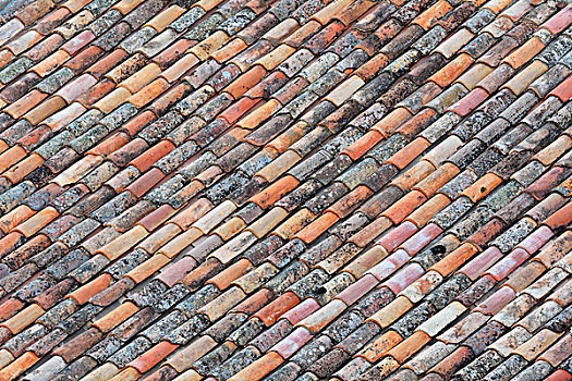 粘土,瓷砖,屋顶,鲁西永,沃克吕兹省,普罗旺斯,法国