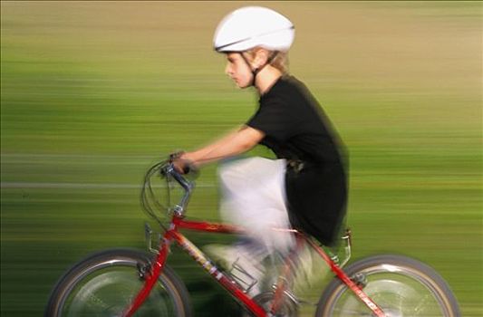 骑自行车,男孩,阿拉斯加,夏天