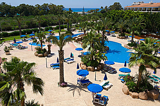 酒店,海滩,南方,塞浦路斯