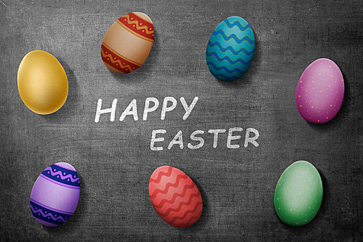 彩色,复活节彩蛋,高兴,复活节,问候