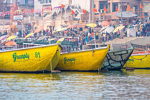 船,恒河,河,瓦拉纳西,北方邦,印度,亚洲