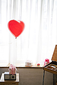 情人节,礼物,白色,气球