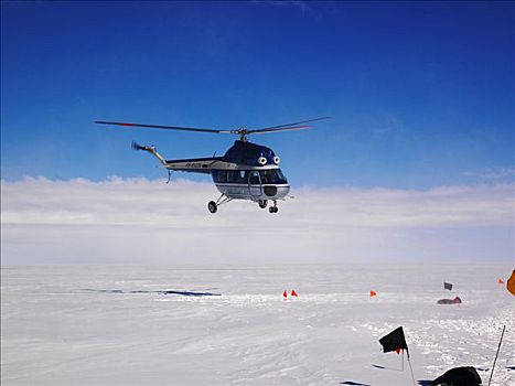 直升飞机,起飞,南极