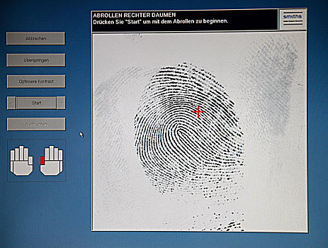 指纹,警察,扫描,手掌,印记,罪犯,调查,德国,欧洲