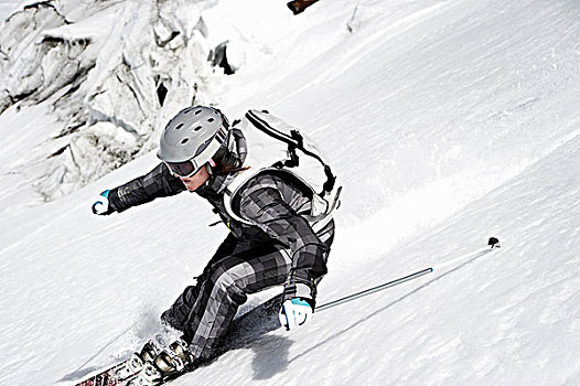 女性,滑雪,速度,下坡