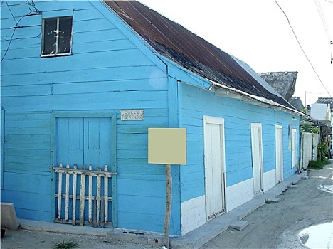 蓝色,房子,加勒比岛屿