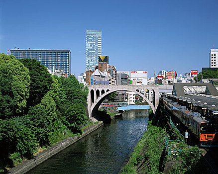 桥,高层建筑,秋叶原