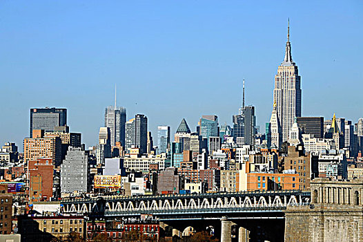 风景,布鲁克林,桥,曼哈顿,建筑,纽约,美国,北美