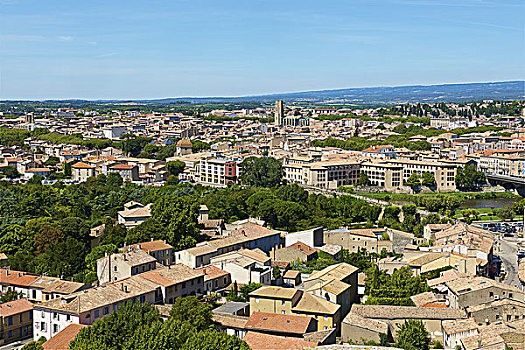 俯视,新城,卡尔卡松尼,法国