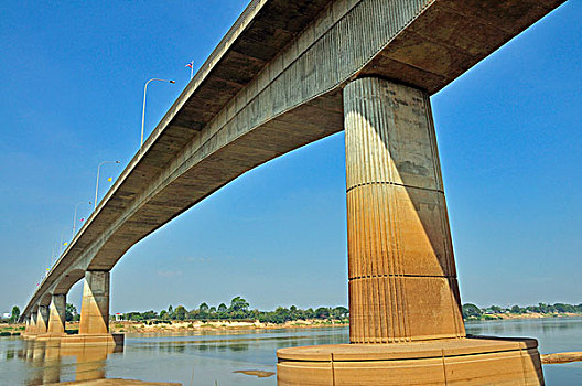 友谊,桥,上方,湄公河,关系,泰国,老挝,亚洲