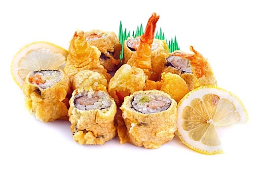 油炸,虾,寿司卷