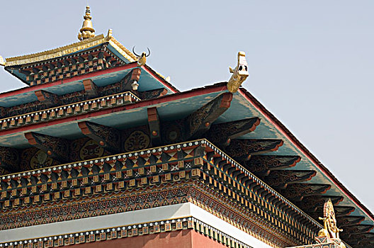 仰视,庙宇,不丹,比哈尔邦,印度