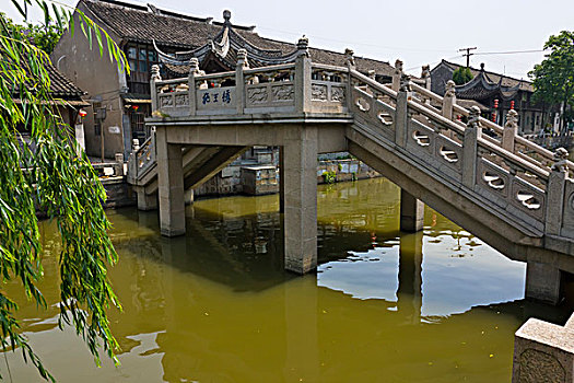 传统,房子,石桥,大运河,水城,上海,中国