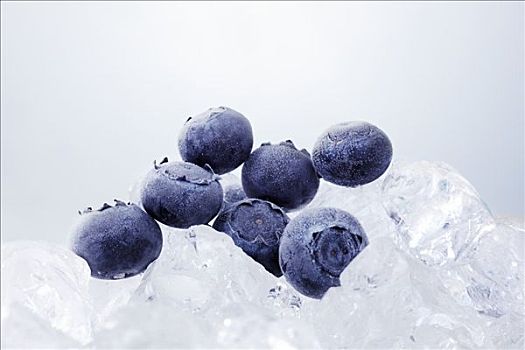 蓝莓,冰,冰块