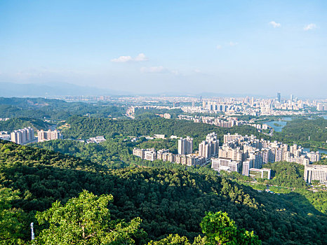 鸟瞰广东惠州市区城市建筑风光