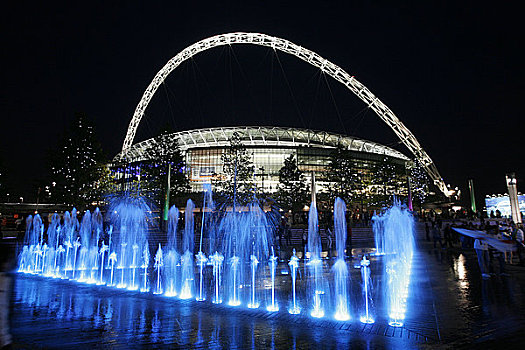英格兰,伦敦,喷泉,户外,新,温布里体育场,展示